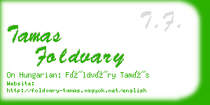 tamas foldvary business card